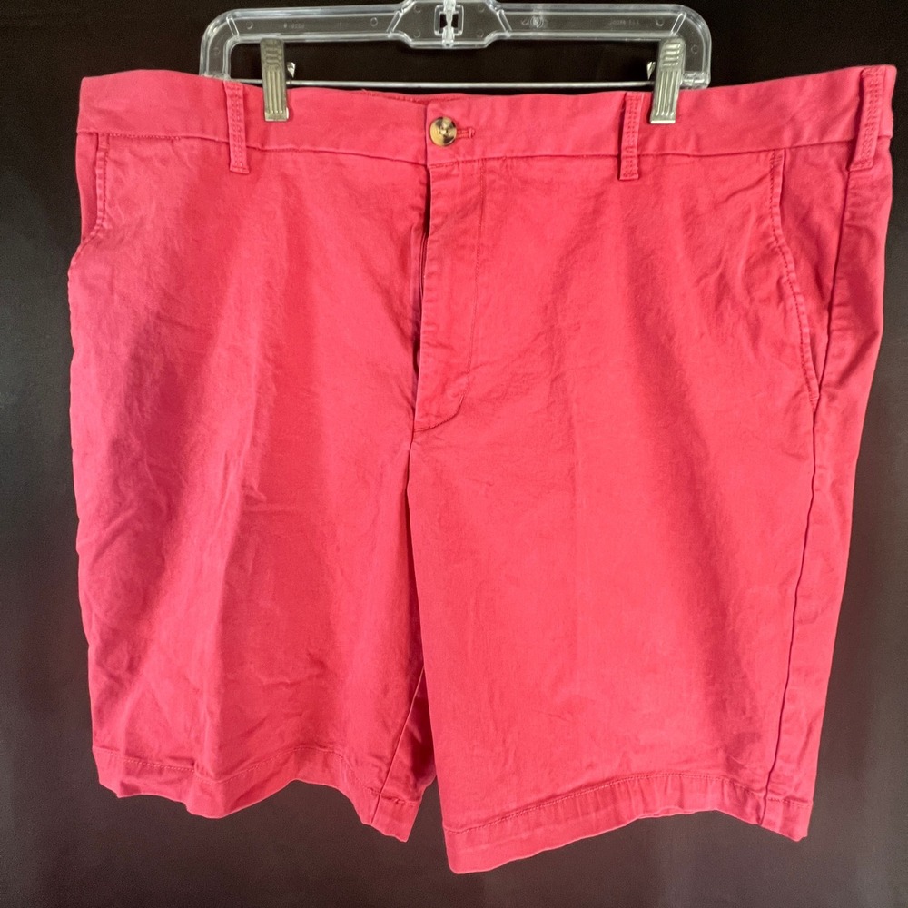 Izod Saltwater Stretch Shorts Mens 42 Red Flat Front Chino 9.5 Inseam 45PH162
